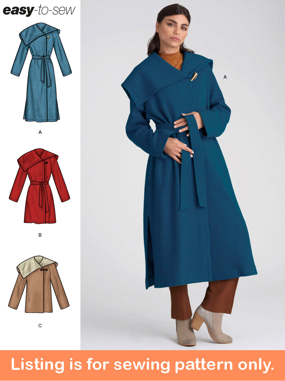 SEWING PATTERN Sew Womens Clothes – Coat Jacket Trench Short Long Plus Size 9015