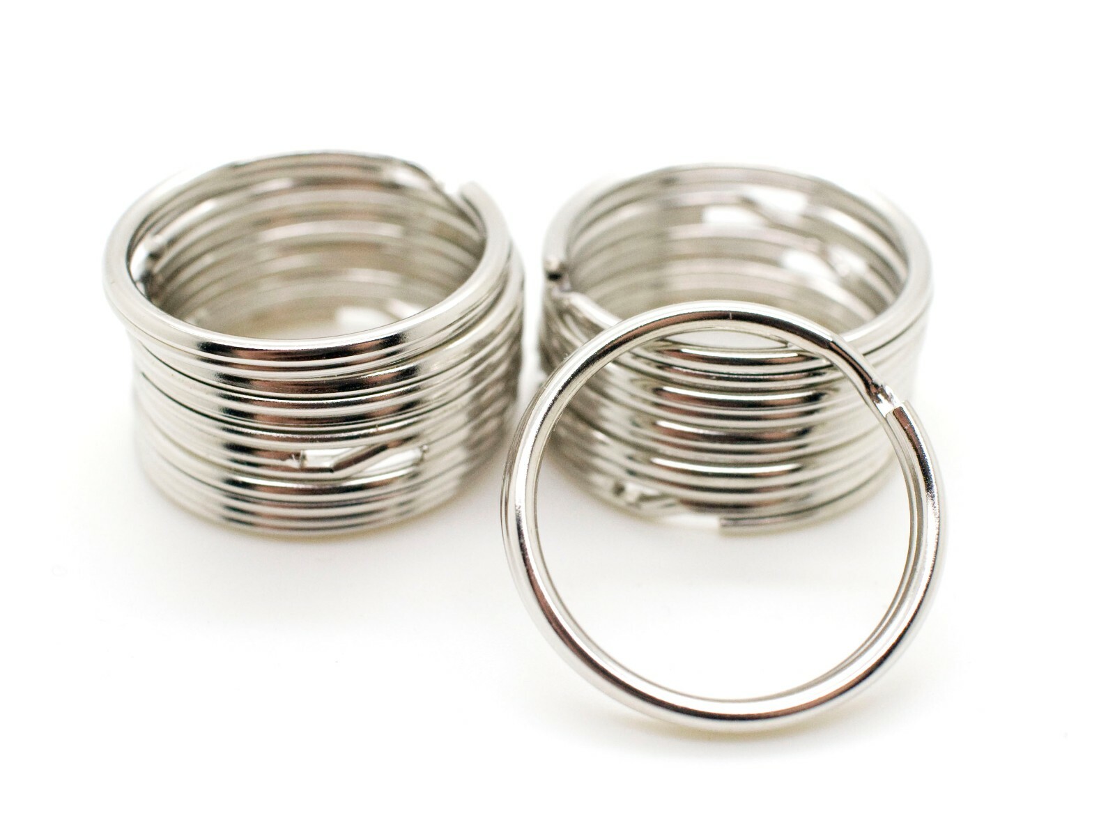 WHOLESALE LOT 10 25 50 100 STURDY KEY RINGS SPLIT RINGS KEYCHAIN 28mm 1-1/8″ D
