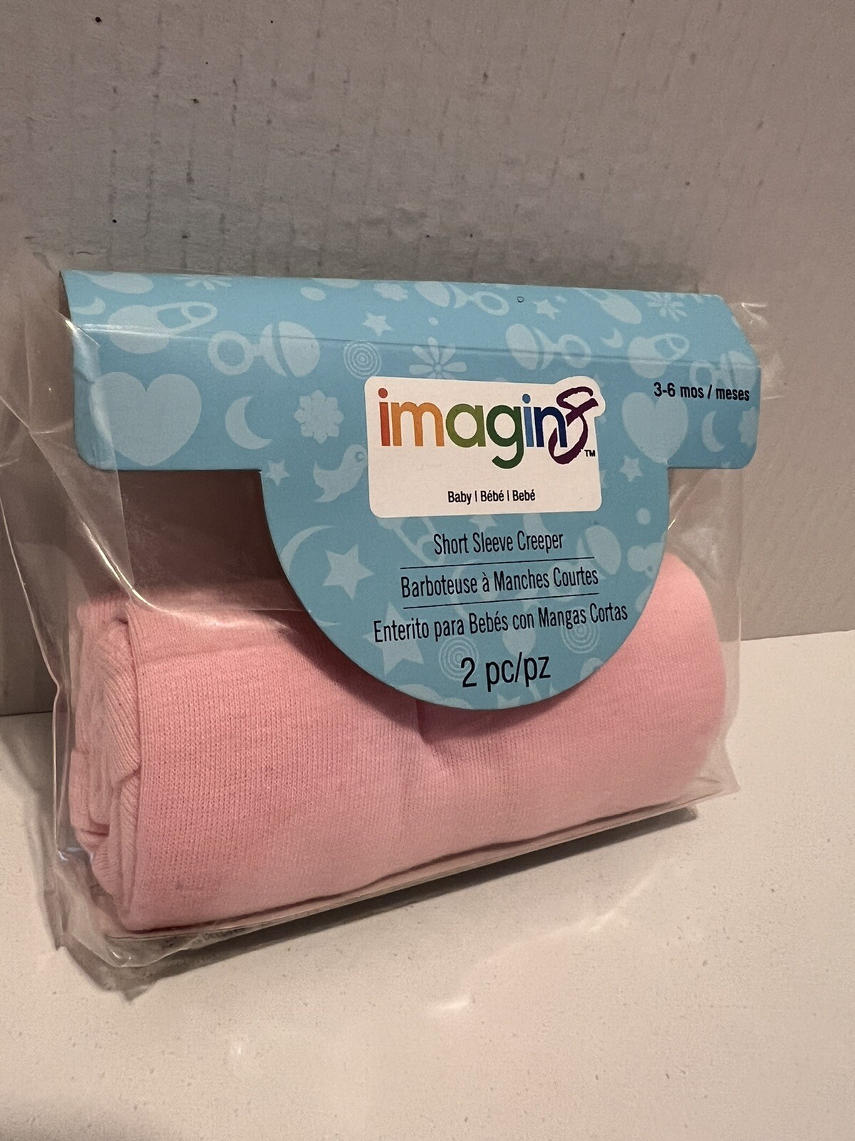 IMAGIN8 Kids Girl Baby Size 3-6 Months Short Sleeve Creeper One Piece NEW Pink 1