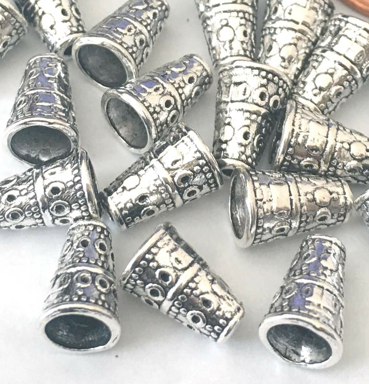 20 Antique Silver Pewter Cone Bead Caps 10x7mm