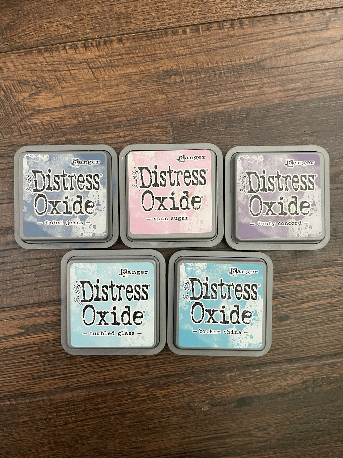 Tim Holtz Ranger Distress Oxide Ink Lot of 5 Assorted Colors Full Size 3×3 Pads