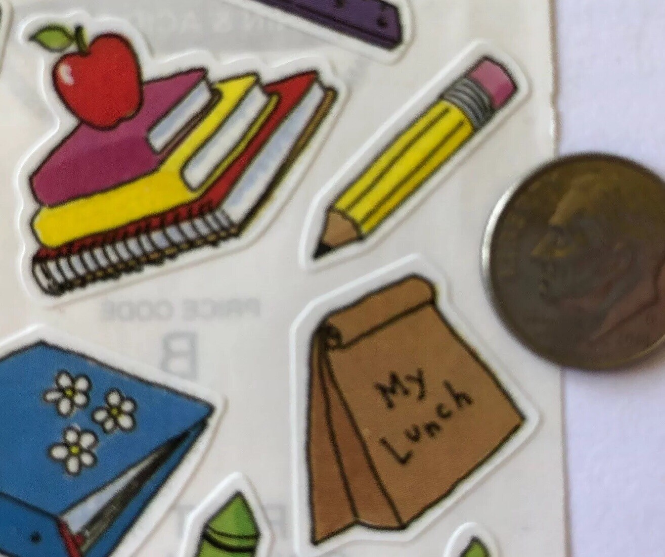 SCHOOL DAYS Stickers(14pc)Frances Meyer•Backpack•Education•Books •Pencil•Crayons