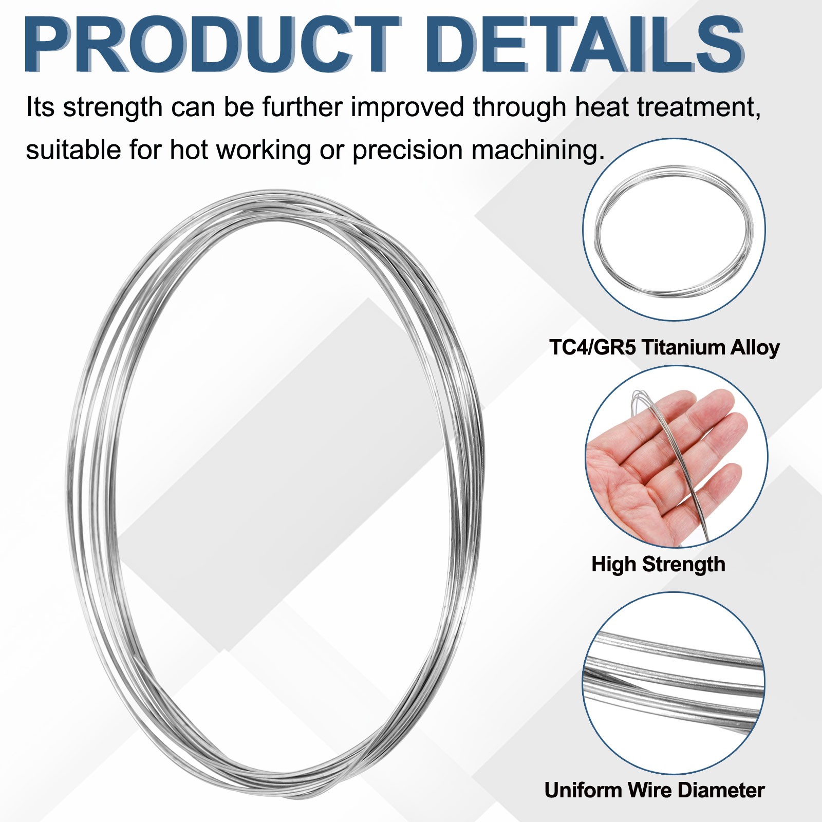 Titanium Wire TC4 6.6 Feet/2m 32 Gauge 0.2mm | GR5 Titanium Alloy Wires