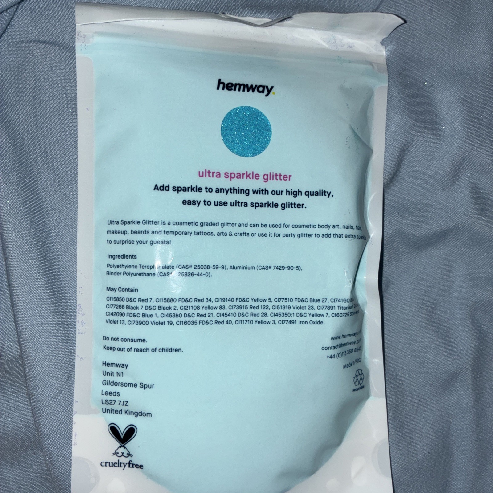 hemway Ultra Sparkle Glitter Turquoise 4 Bags New