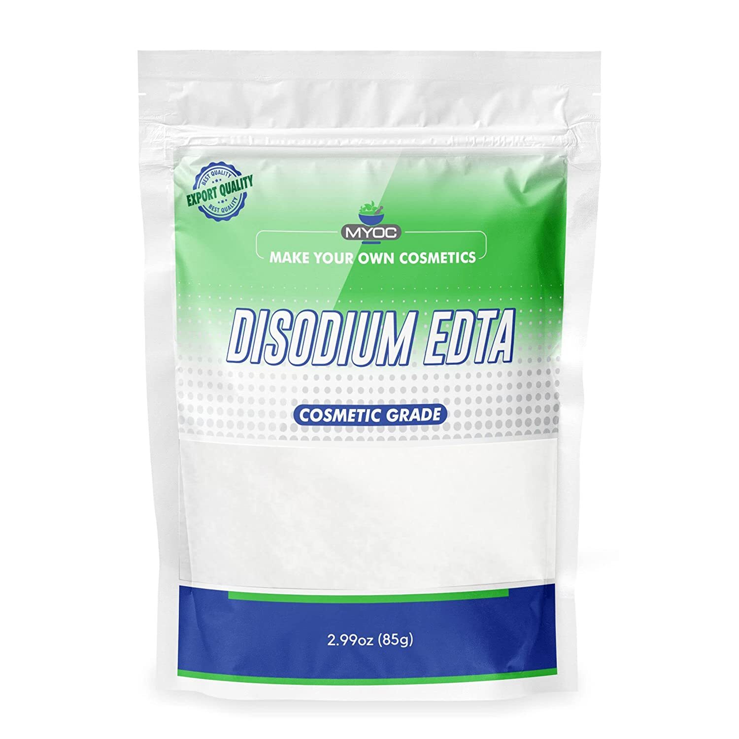 MYOC Disodium EDTA Pure Cosmetic Grade ,White Crystalline Powder – [85g/2.99oz].