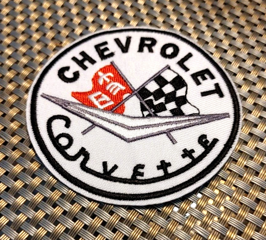 Corvette car company round Embroidered Patch Iron-On Sew-On US shipping