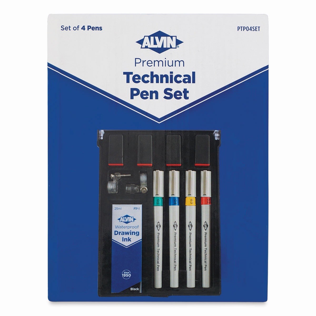 Alvin PTP04SET Refillable Technical Pen Set 0.2mm 0.3mm 0.4mm 0.5mm Vintage New