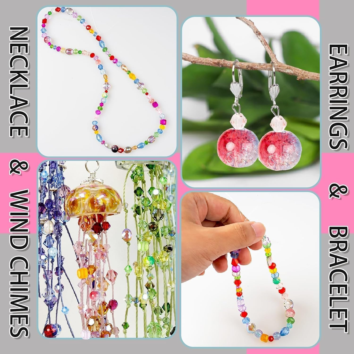 636Pcs Glass Beads for Jewelry Making Assorted Crystal Beads with Loose Beads f