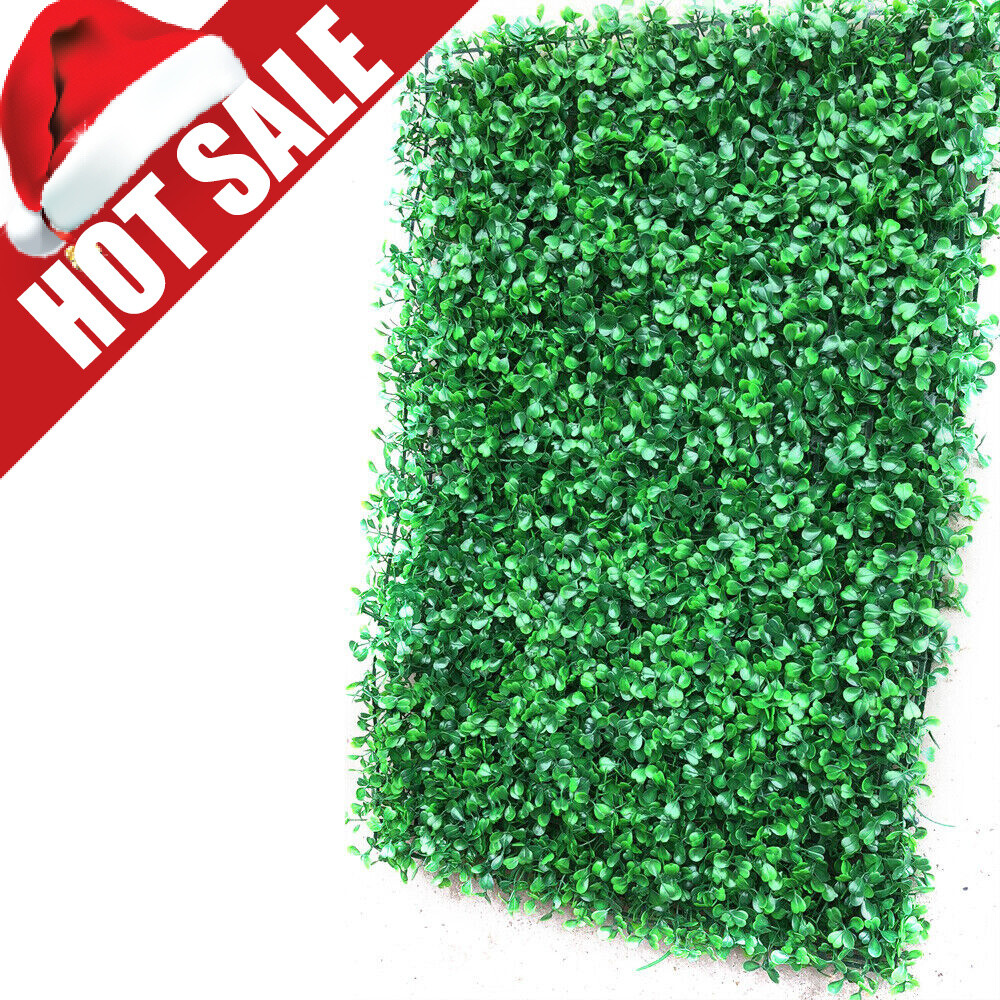 12pcs 24×16″ Artificial Boxwood Mat Wall Hedge Decor Privacy Fence Panel Grass