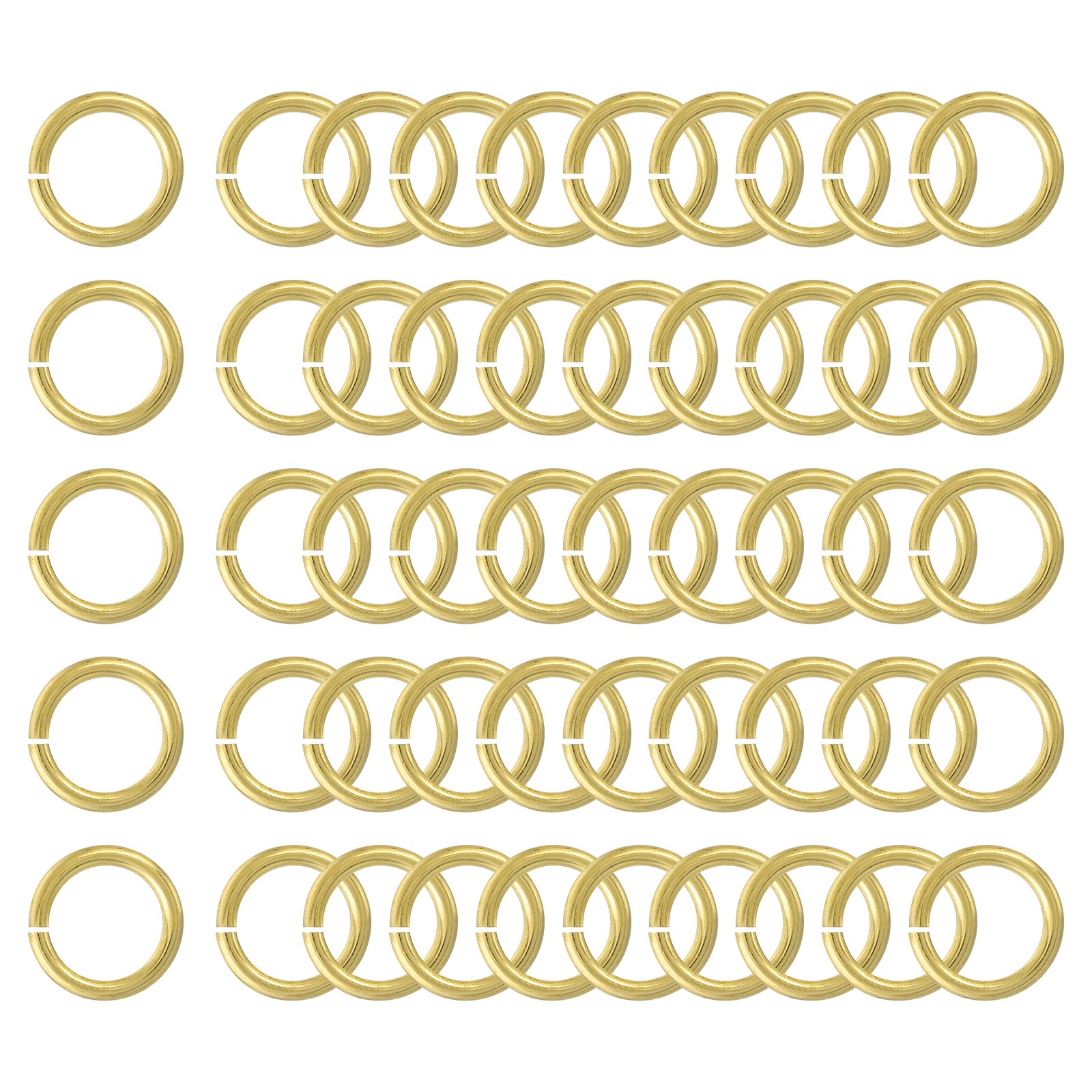 50Pcs Open Jump Rings 14mm/0.55″ Brass Jump Ring Connectors 2mm Thick O Rings