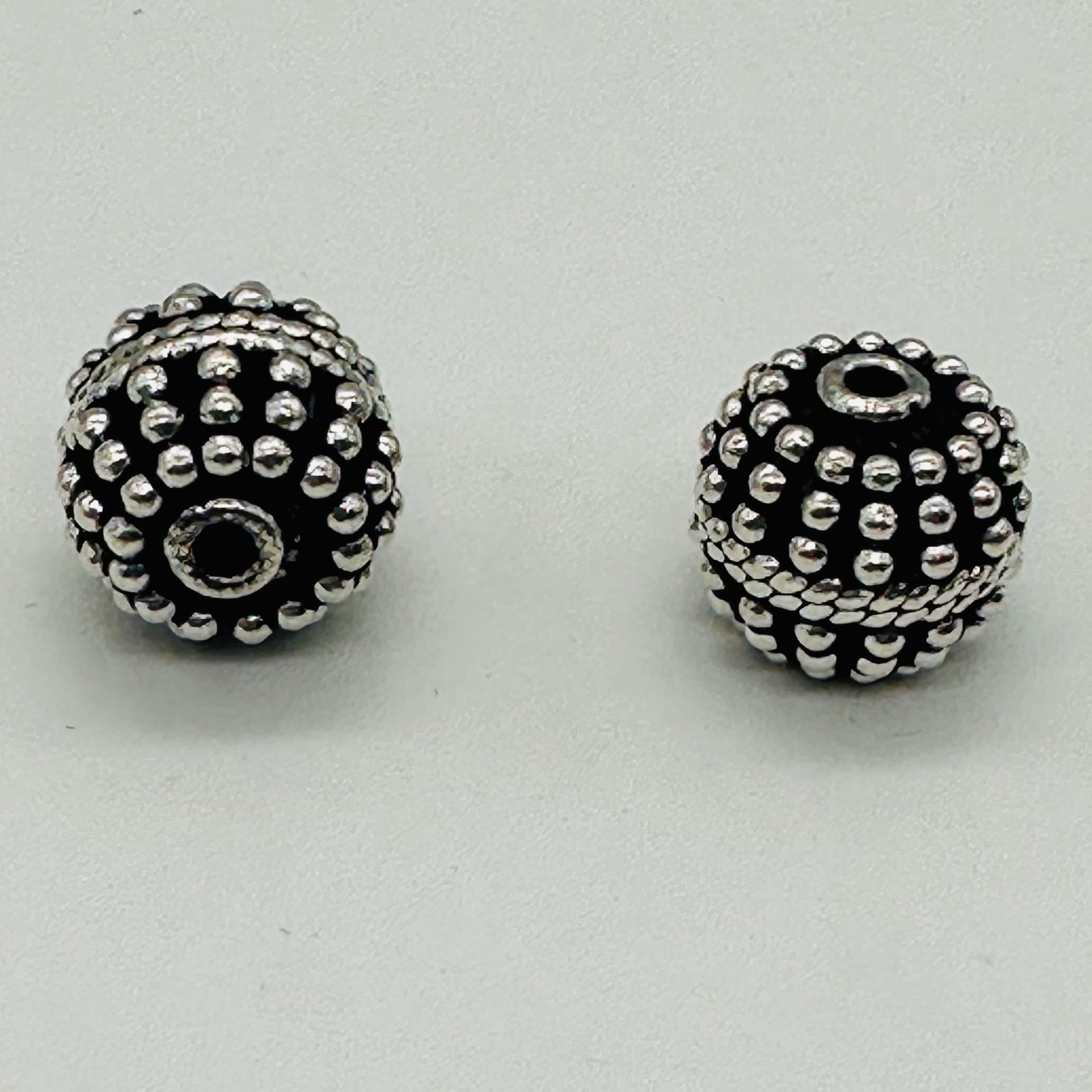 Bali Beads of Incredible Solid Sterling Silver | 12x11mm | 6 gram each| 2 Beads|