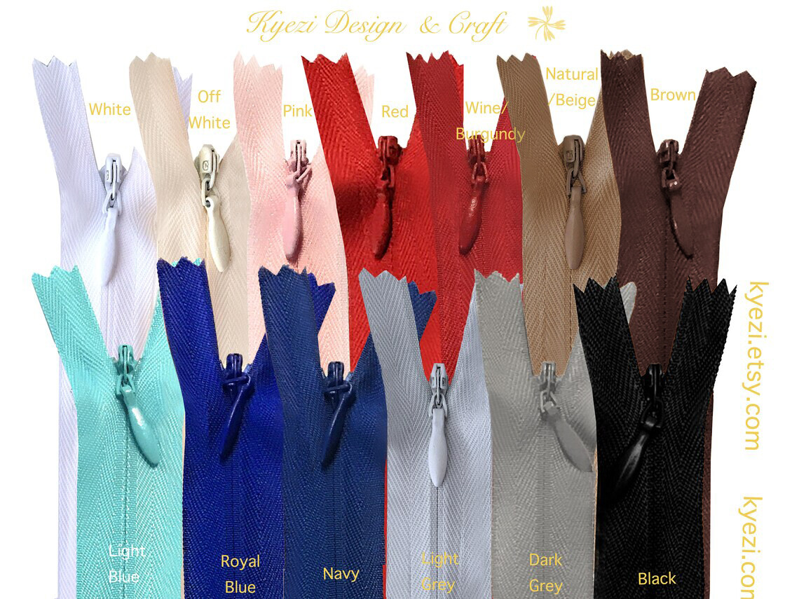 5 15 pcs Invisible Zippers – 9″, 12″, 14″, 16″, 18″, 22″ inch zipper, #3