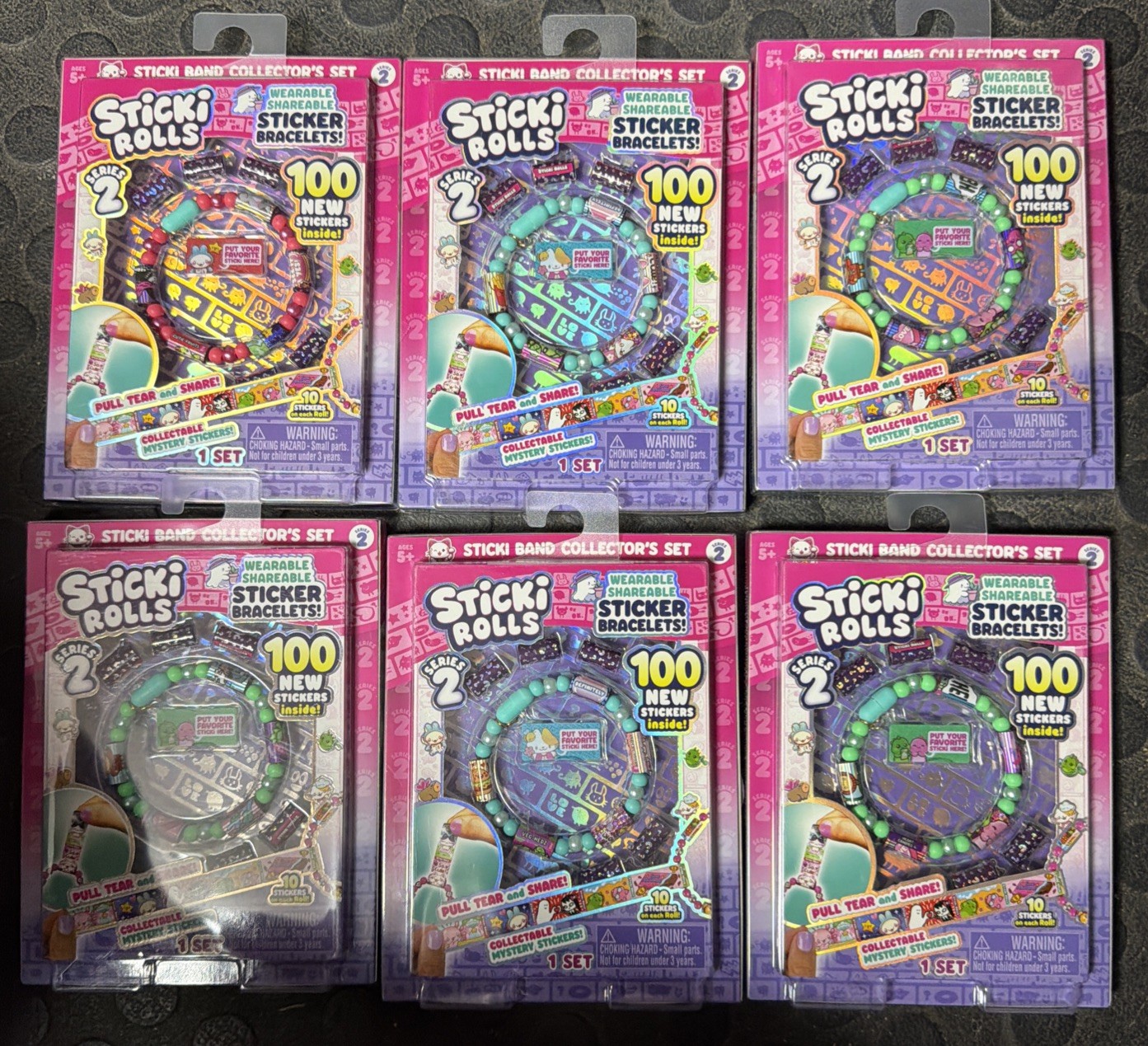 New Sticki Rolls Series 2 – 6 Packs – Sticker Wearable Bracelets – 600 Stickers!