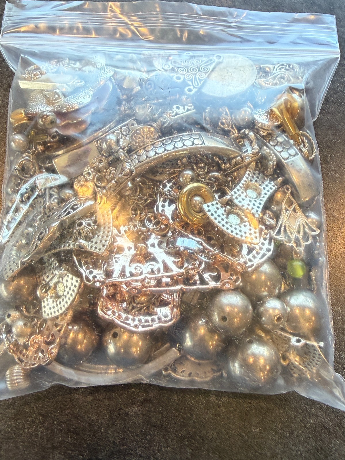 Beads 150+ Metal Assorted Shapes and Sizes for Crafting or Jewelry Making