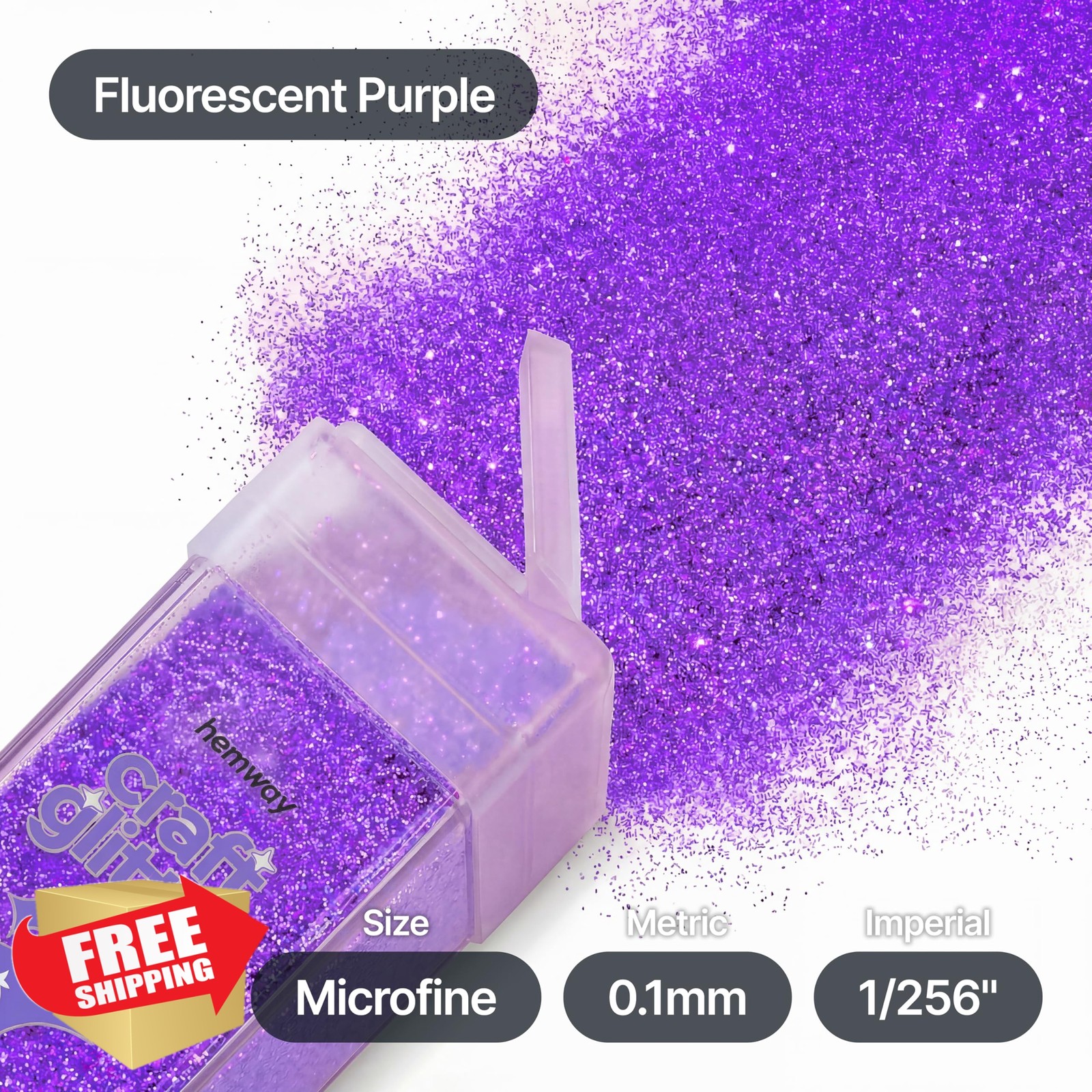 Hemway Fluorescent Purple 110g Glitter Shaker