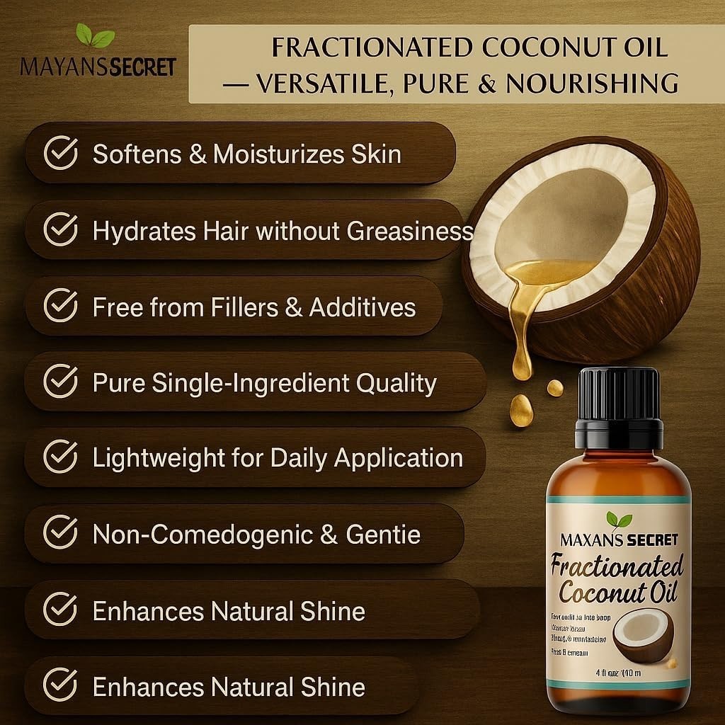 USDA CERTIFED ORGANIC FRACTIONATED COCONUT OIL COLD PRESSED 100% NATURAL
