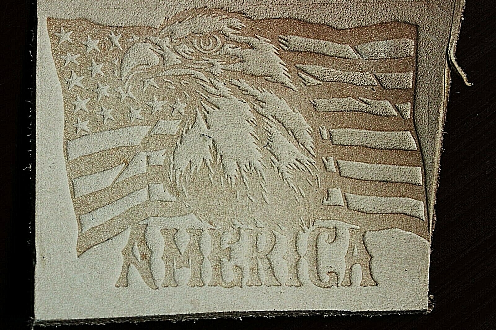Leather Tooling Embossing Stamp AMERICAN FLAG & EAGLE for Veg Tanned Leather