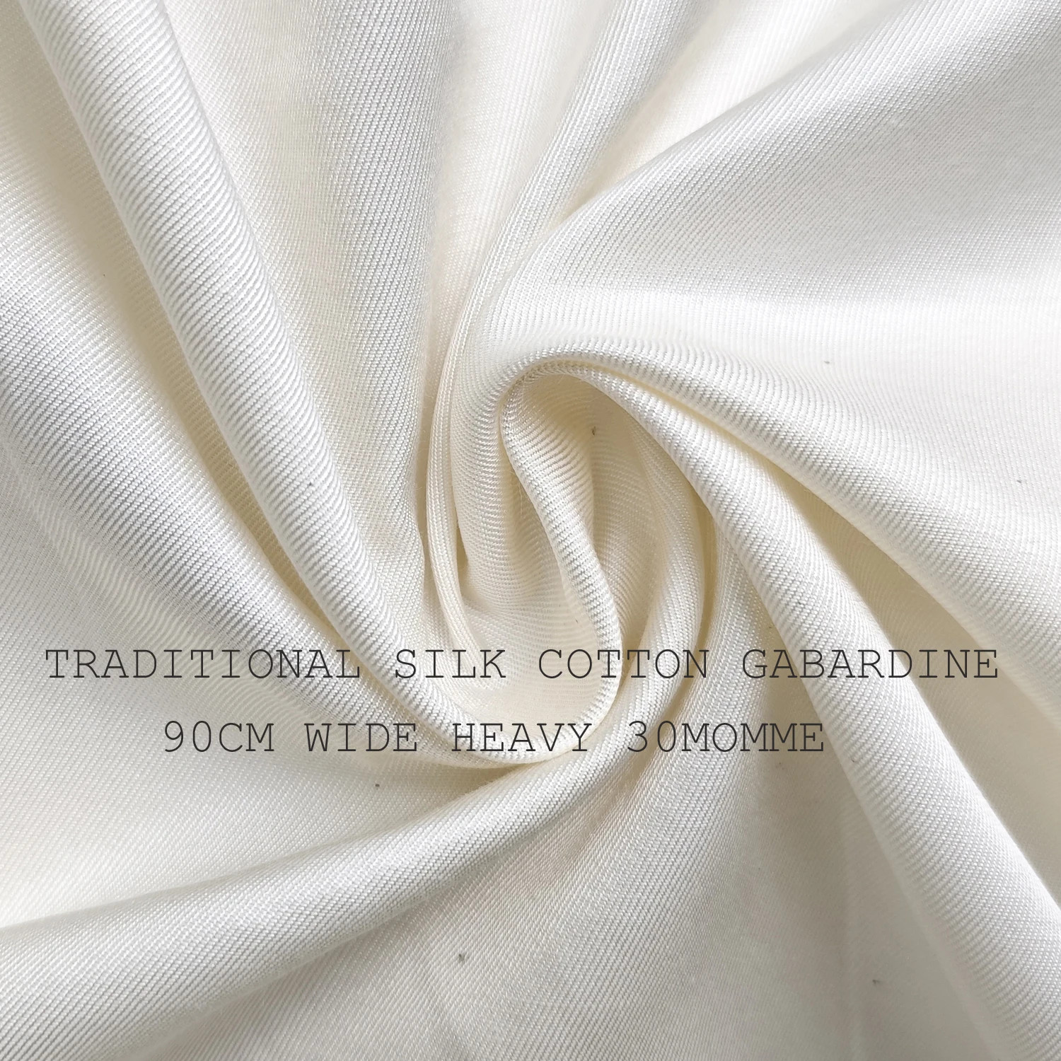 Heavy 30 Momme Silk Cotton Gabardine Fabric Silk Greige Piece With Black Spots