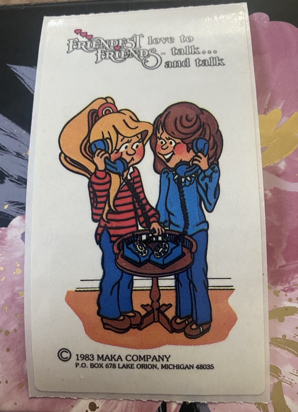 Vintage Friendest Friends Long Sticker Module “Love To talk And Talk”