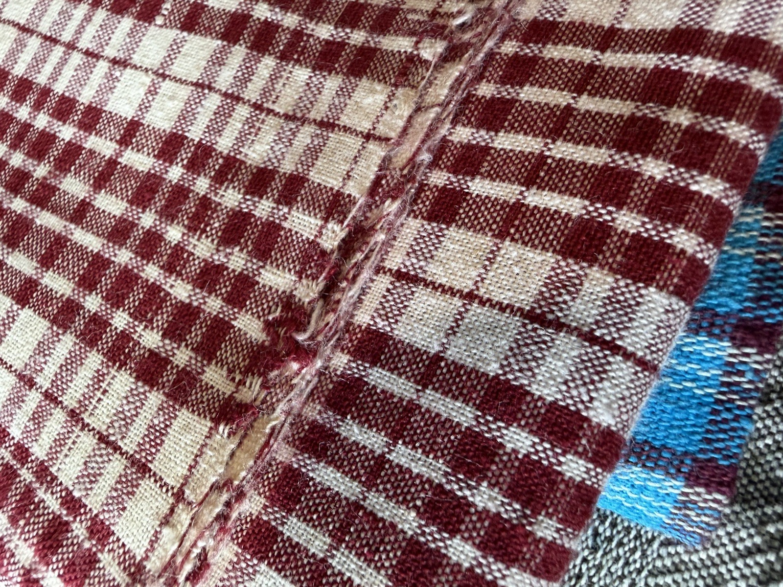 Vintage Chinese Homespun Cotton Fabric 1 Meter Old Stock Rustic 17-20” Wide