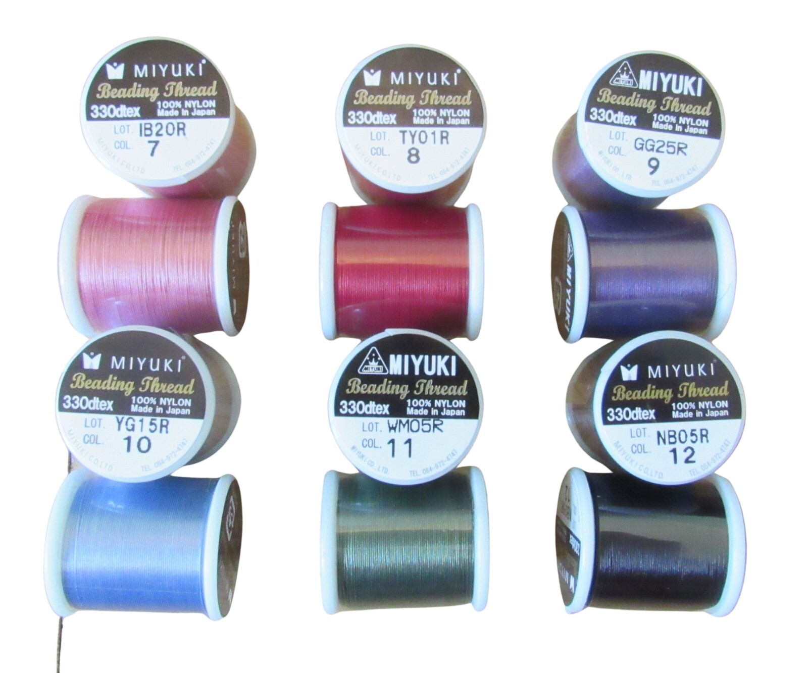 Miyuki Nylon Jewelry Beading Thread 330dtex Size B 50 m Spool, 1 55 Yard Bobbin
