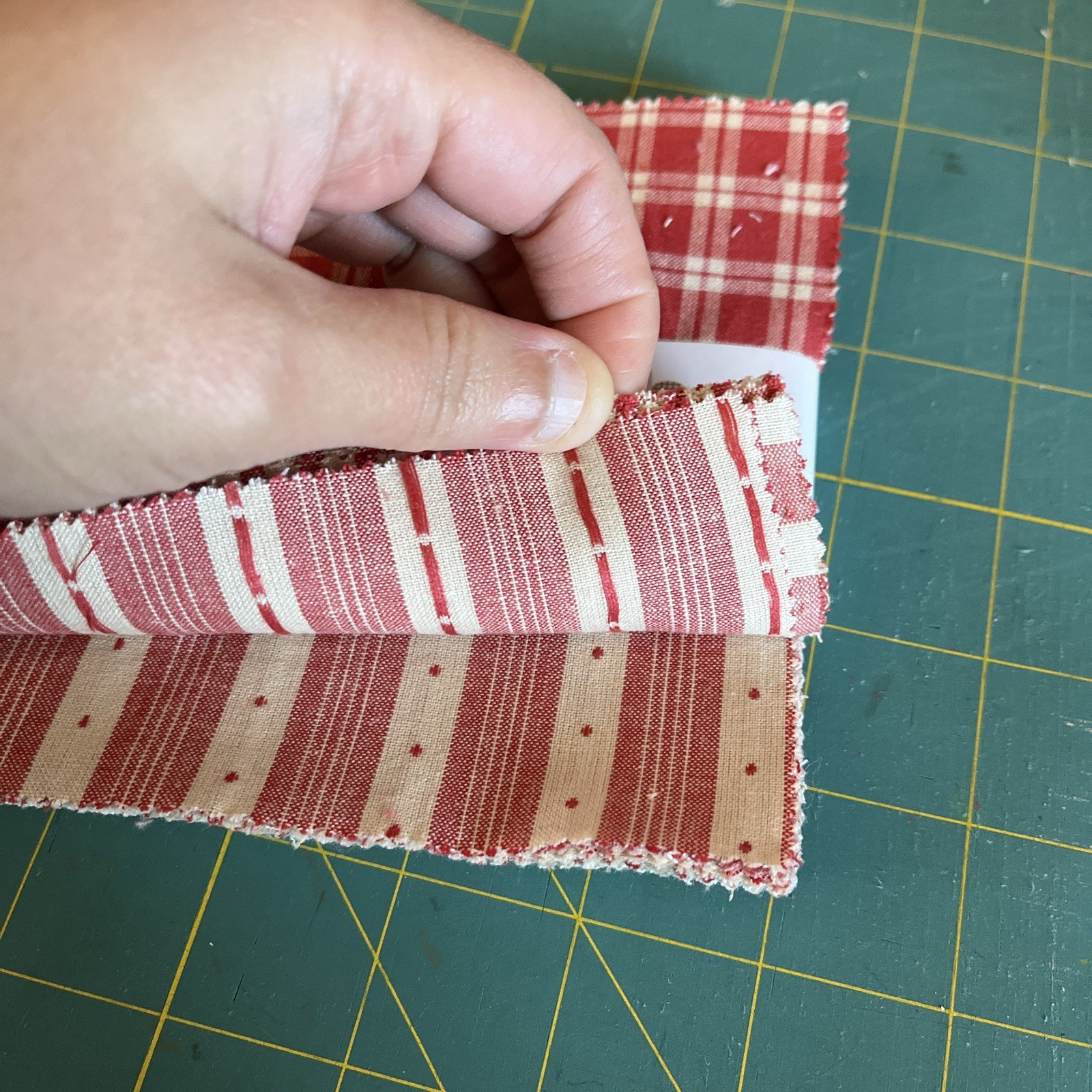 Petite Women’s Red Brown Plaid Stripe Charm Pack French General 42 Pieces 5”