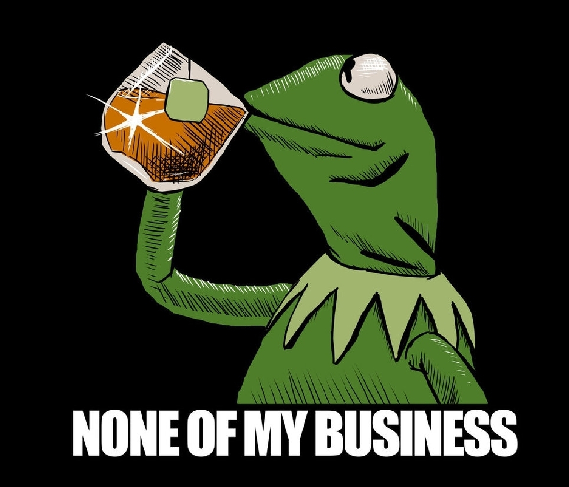 Quotes # 47 – 8 x 10 – T Shirt Iron On Transfer – Kermit – None of my Business