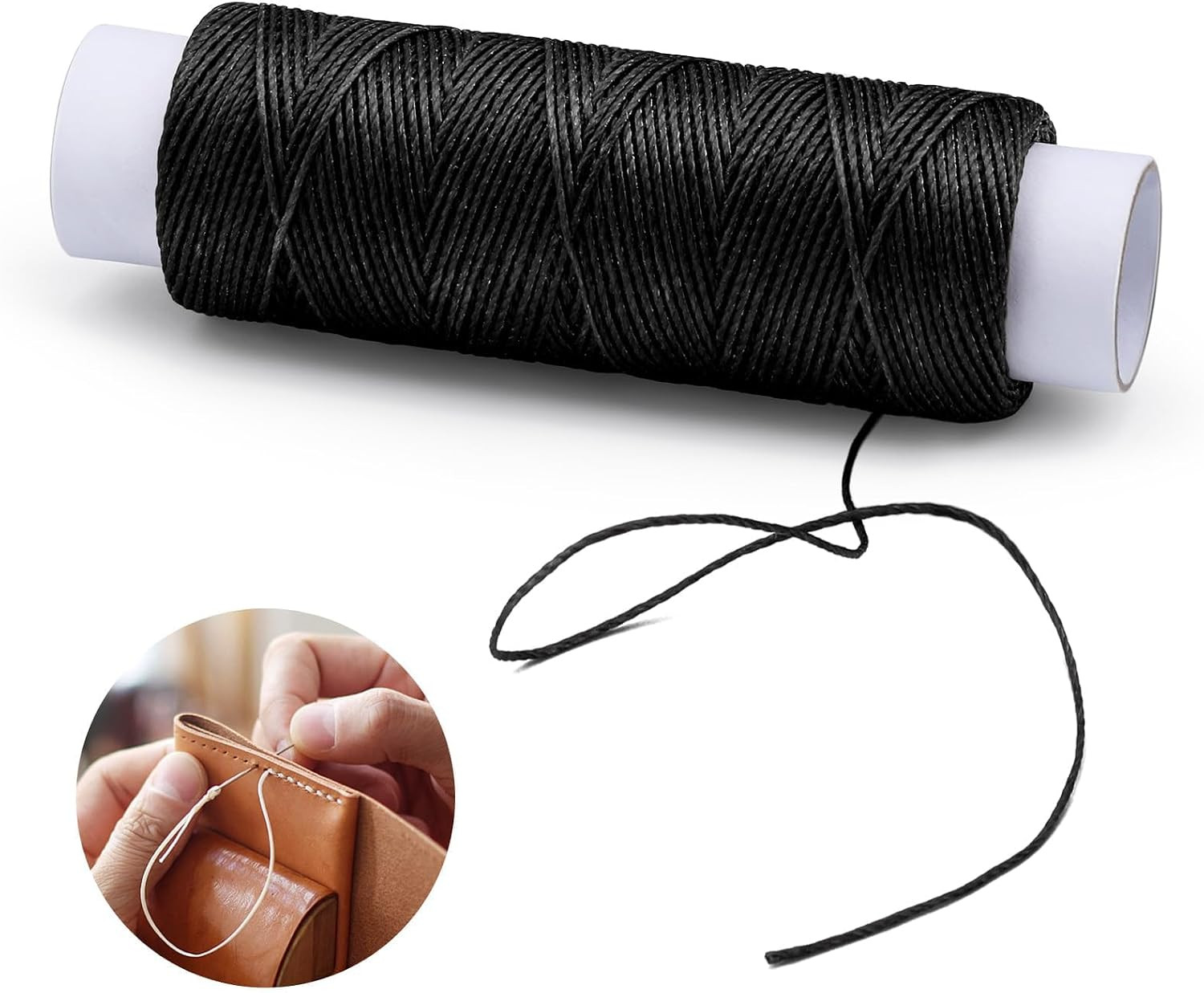 0.55 Mm 54 Yards Leather Thread for Sewing, round Waxed Thread for Stitching,…