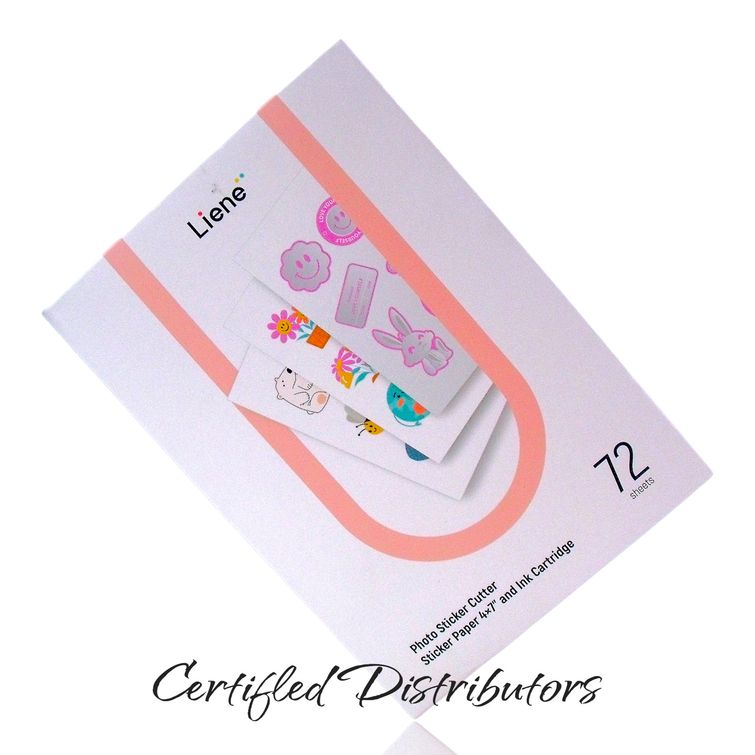 Liene Photo Sticker Cutter, 72 Sheets Sticker Paper & Ink Cartridge, SD43, New