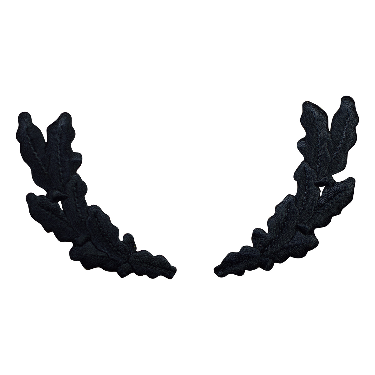 Black Scrambled Eggs Patch Set – Military Captain Cap Oak Leaves 3.75″ (Iron on)