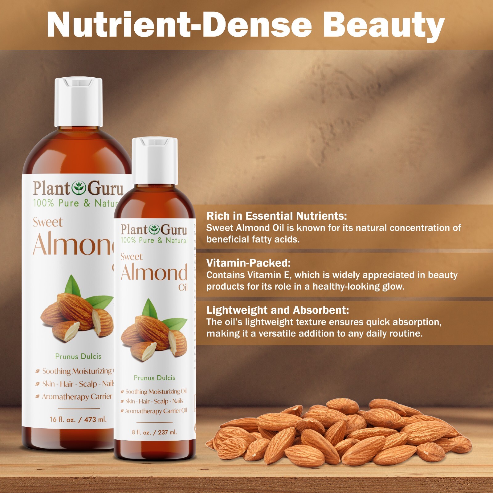 Sweet Almond Oil 4 oz 100% Pure Natural Carrier For Skin, Face, Hair and Massage