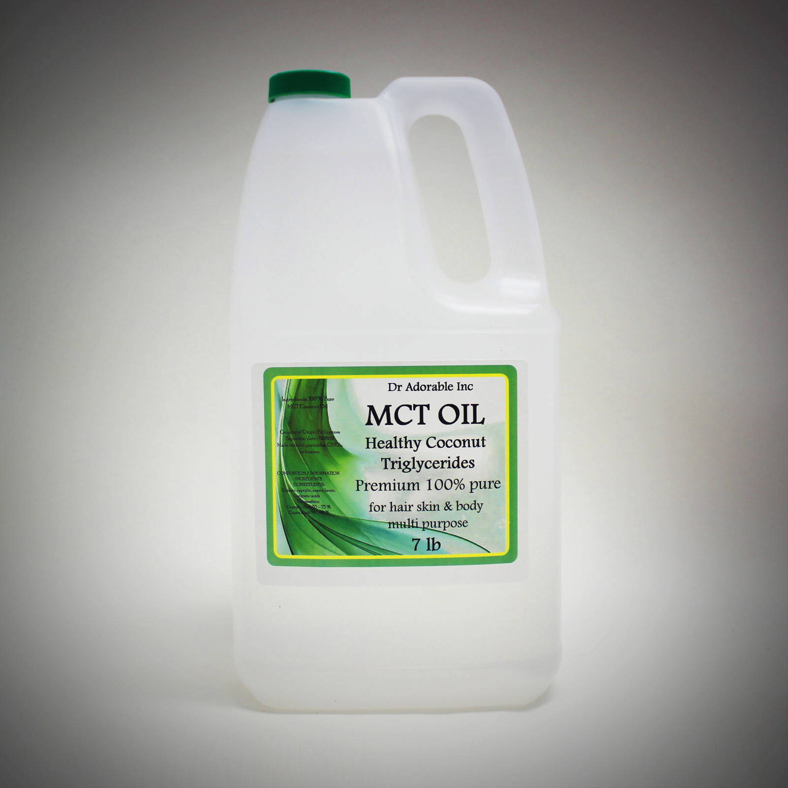 7 LB PURE PREMIUM MCT OIL 100% COCONUT SOURCED VEGAN NATURAL by DR.ADORABLE