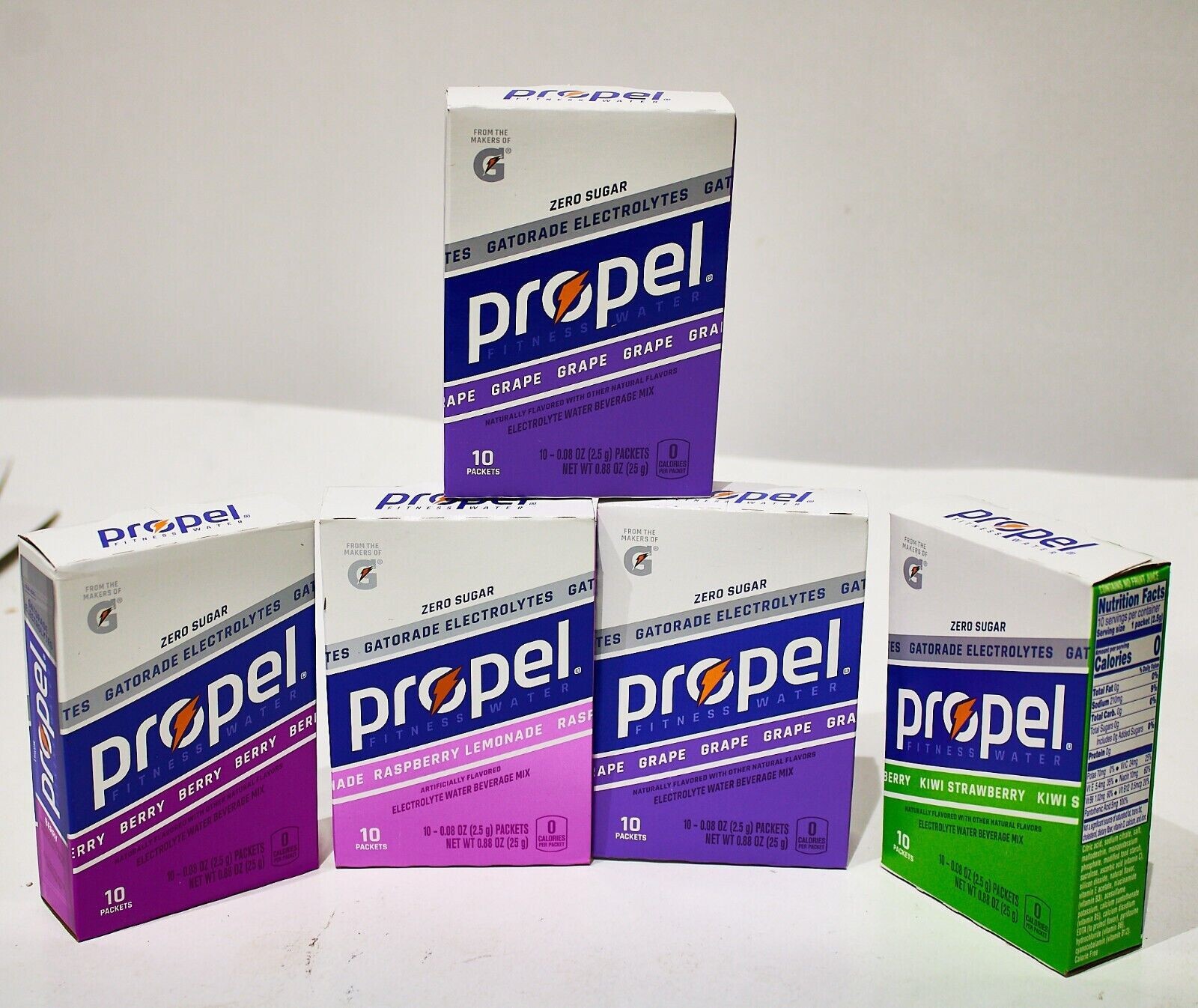 (3 pack) Propel Powder Packets Drink Mixes,Vitamins and No Sugar, 0.08 oz, 10 Ct