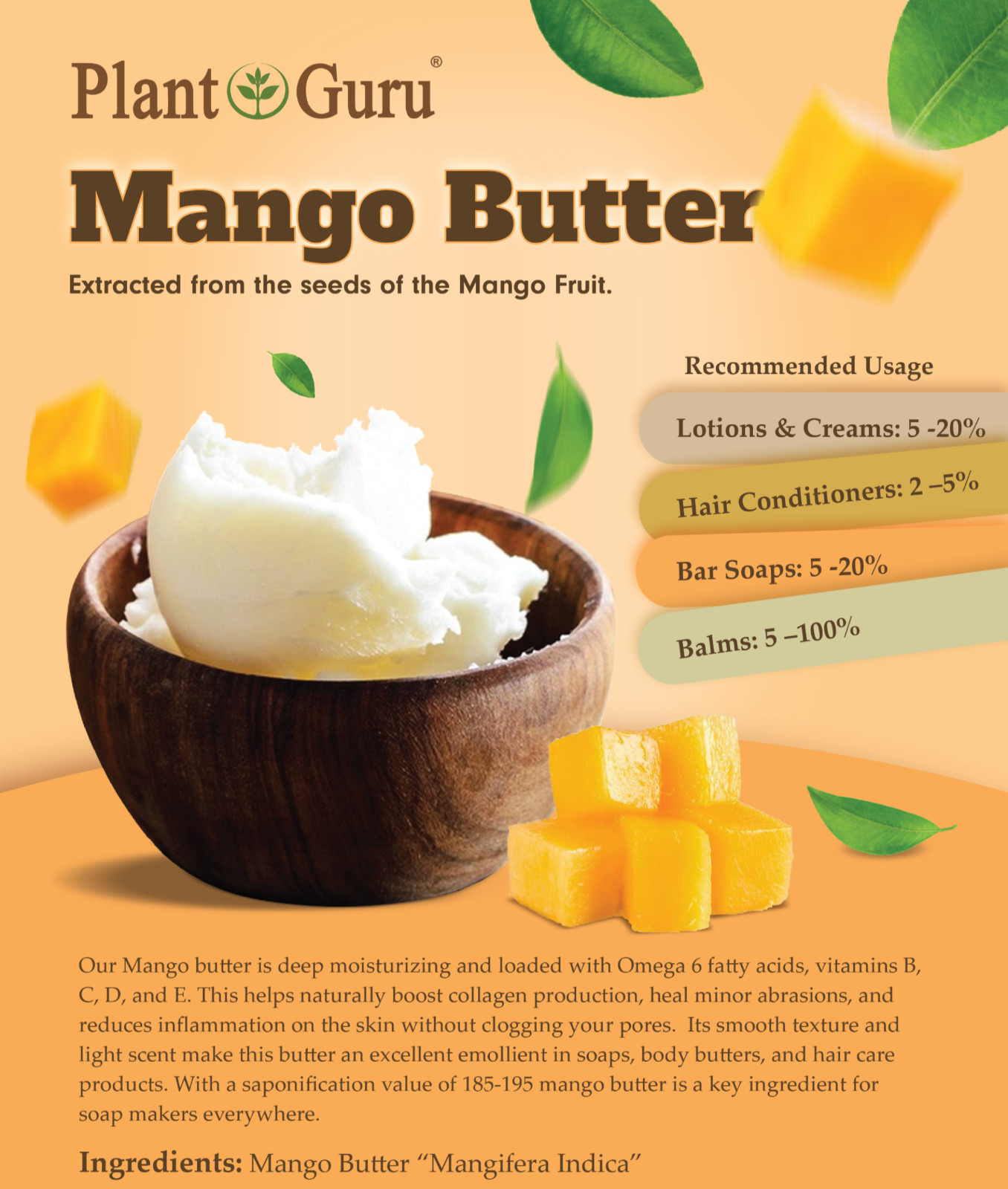 8 oz. Butters 100% Pure Raw Natural Organic For Skin Face Body Hair