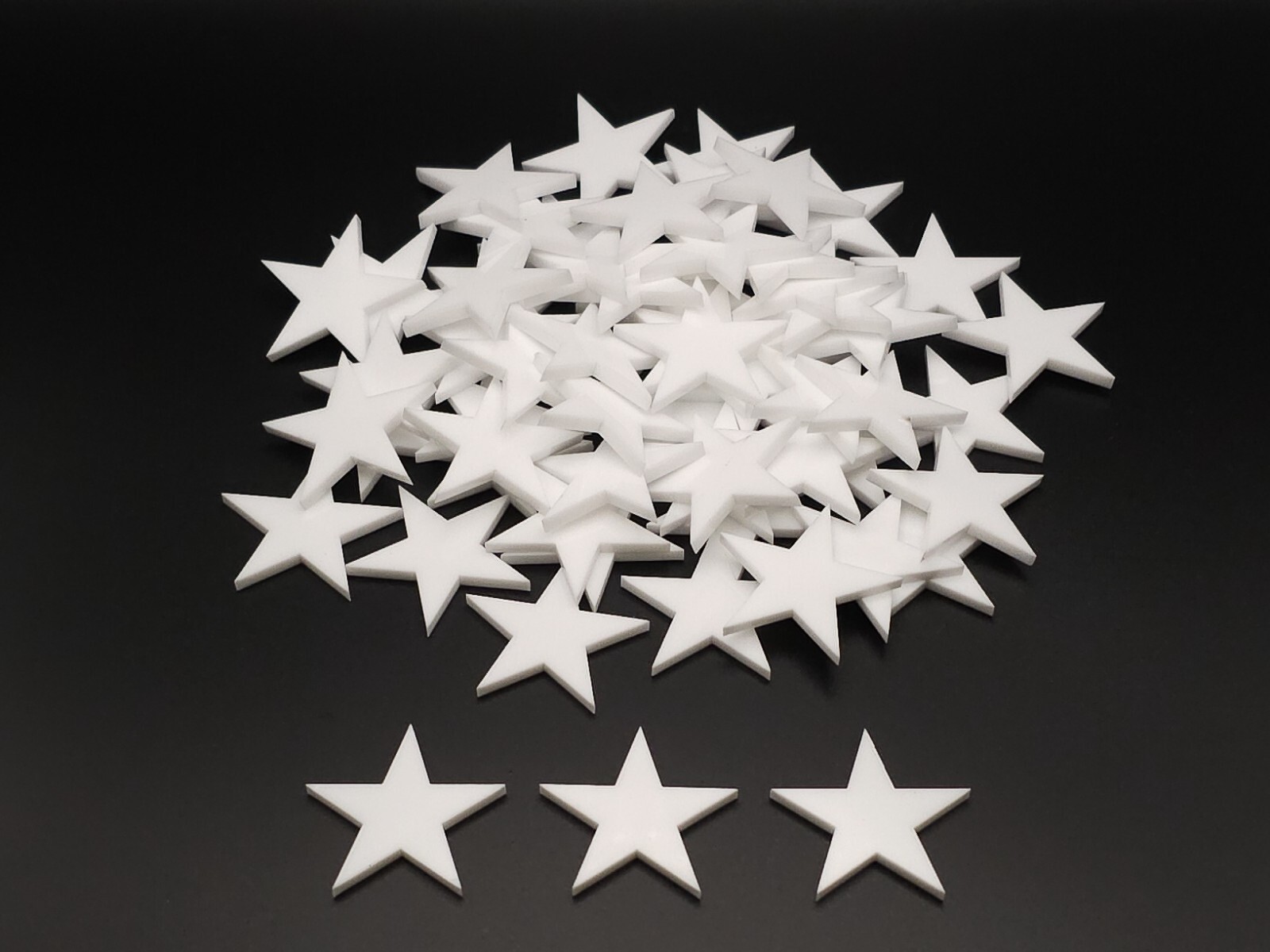 White Plastic Acrylic Stars Craft Supply Flag Stars DIY 1/8″ thick