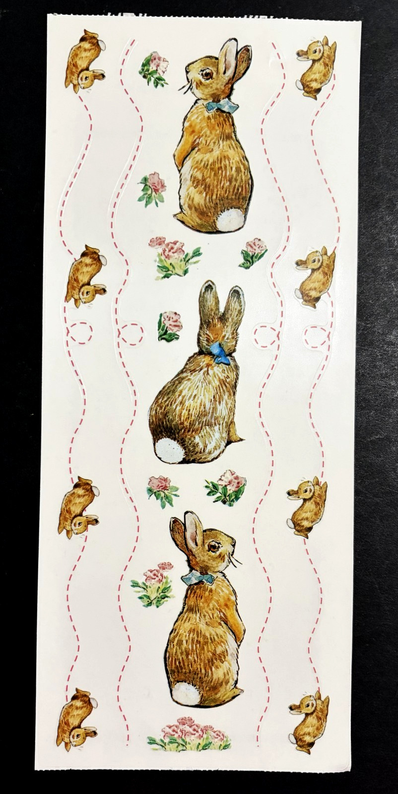 VTG Colorbok Sticker Sheet ~ Beatrix Potter/ Peter Rabbit Pink Bunnies Borders