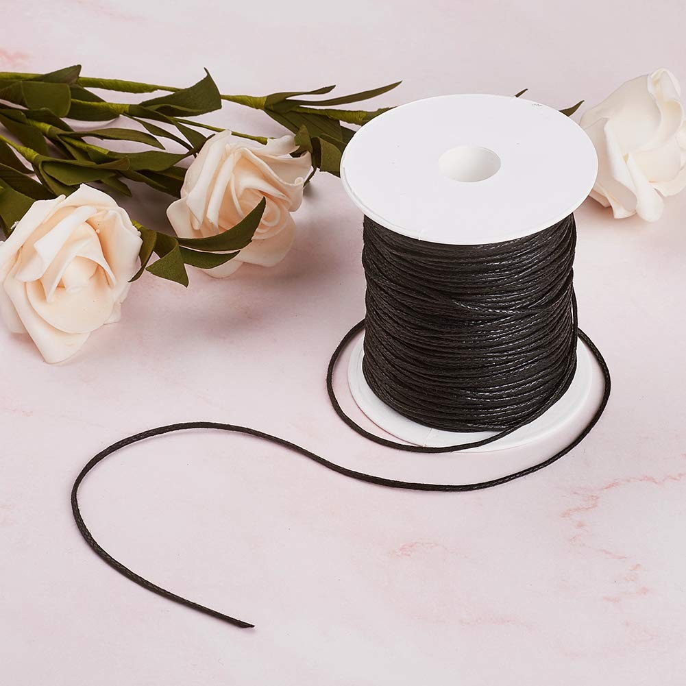 100 Yards 1.5mm Waxed Cotton Cord Macrame Bracelet Necklace Jewelry Making Wa…