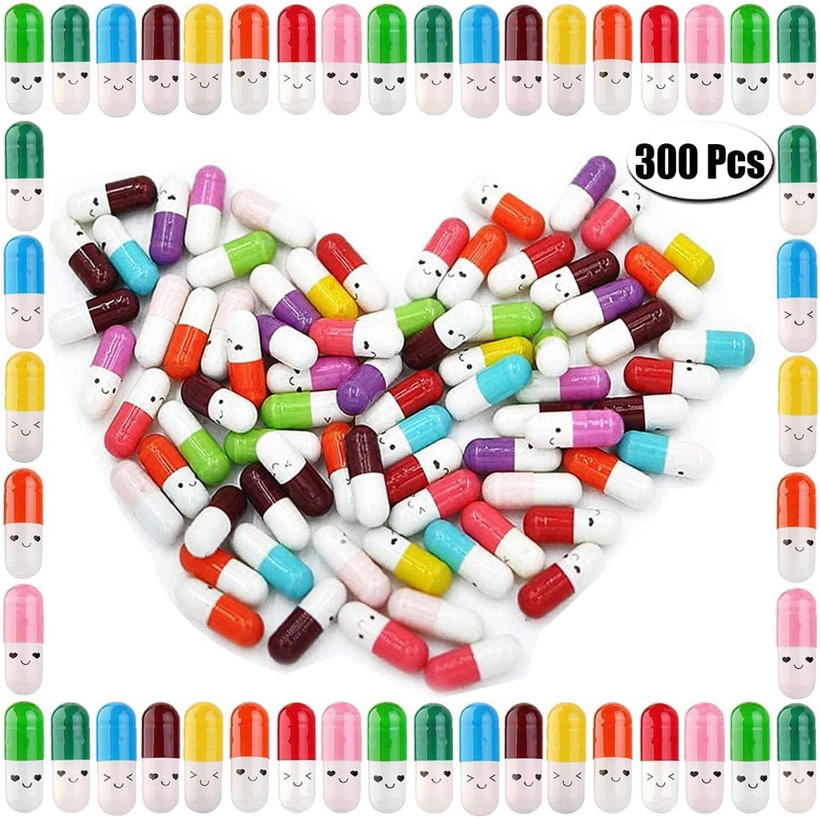 300 Pcs Tiny Love Message Capsule Letter in a Bottle Cute Love Friendship Half P