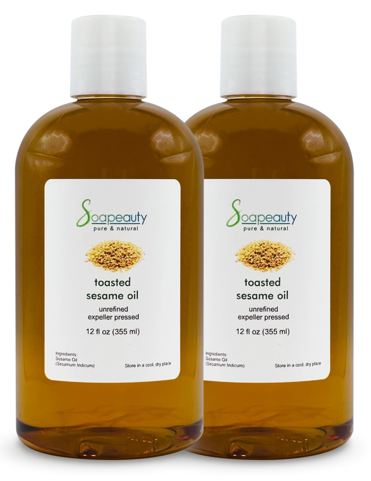 SESAME OIL UNREFINED NATURAL TOASTED COLD PRESSED 100 % PURE 12 OZ(2 X12 OZ)