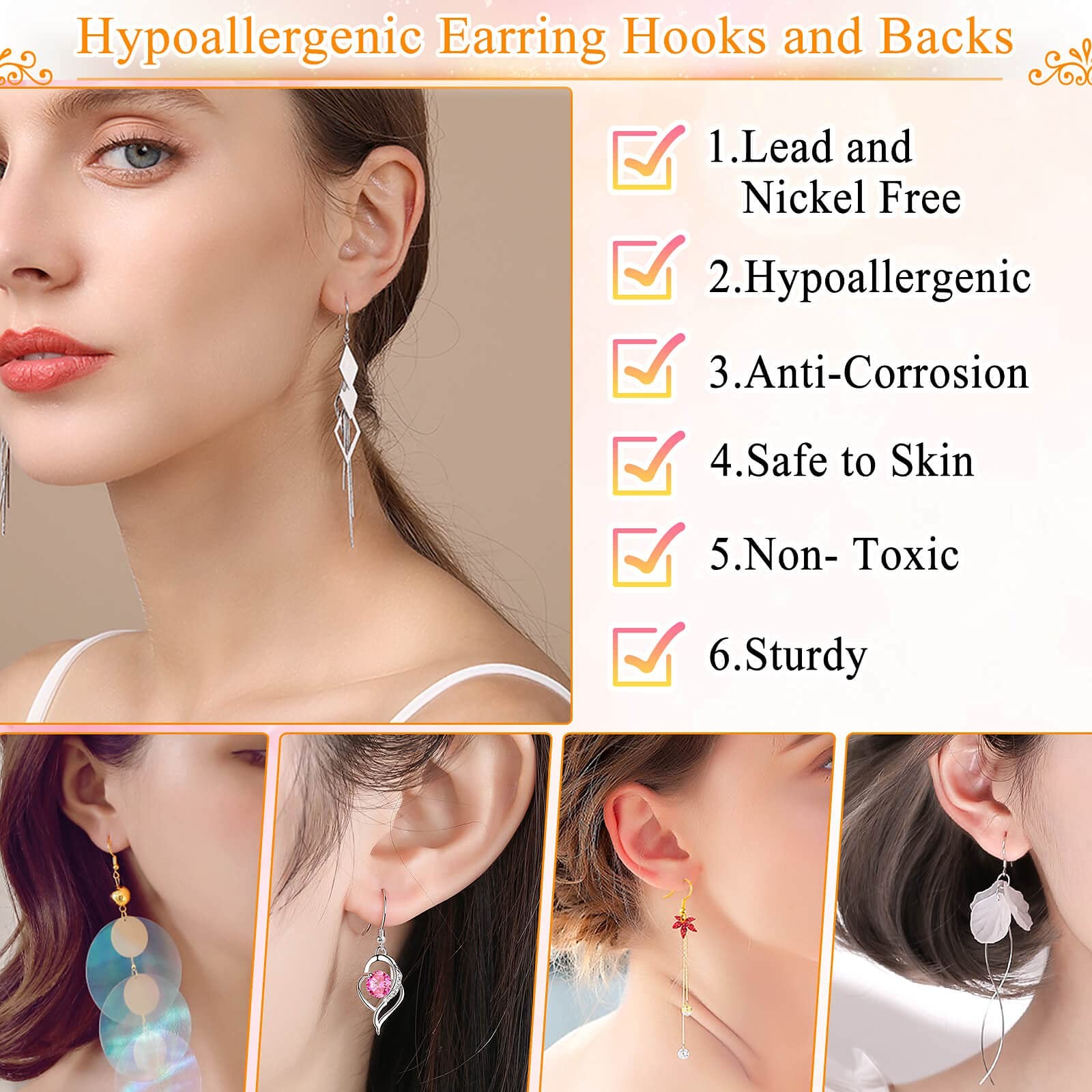 Hypoallergenic Earring Making Kit, 2000Pcs Earring Making Supplies Kit with H…