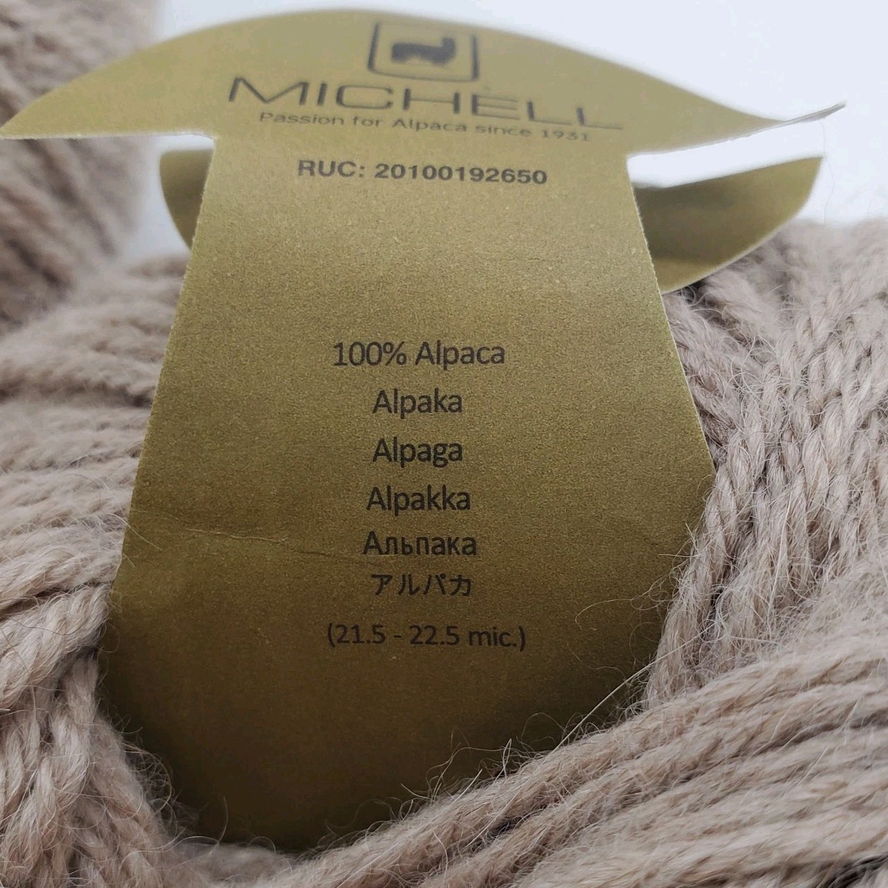 Baby Alpaca 100% D.K. DK Indiecita Plymouth Yarn Ball 50g 2 Skeins Beige