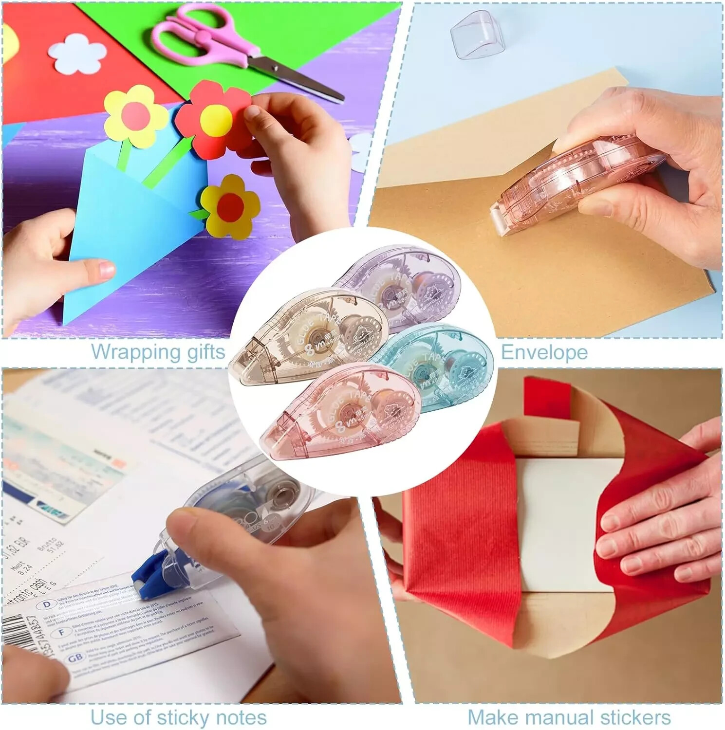 Glue Roller, Double Sided Tape Dispenser, Scrapbooking Supplies, Glue Tap 6m*6mm