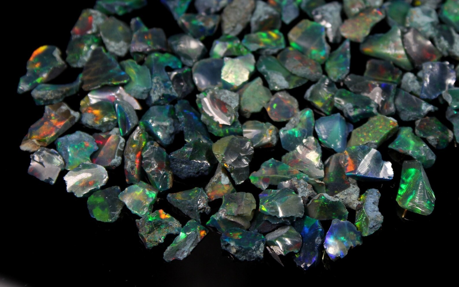 100 PCs Ethiopian Black Opal Raw, Ethiopian opal Rough 3mm 5mm opals raw