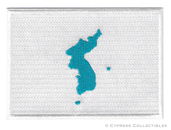 KOREAN UNIFICATION FLAG embroidered iron-on PATCH KOREA NORTH SOUTH KIM JONG UN