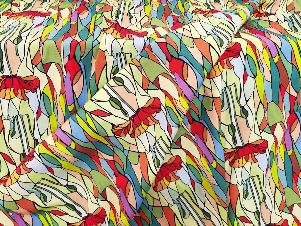 1 yard X 1.4 meter Floral Patchwork Poplin Material Soft Viscose Fabric Sewing
