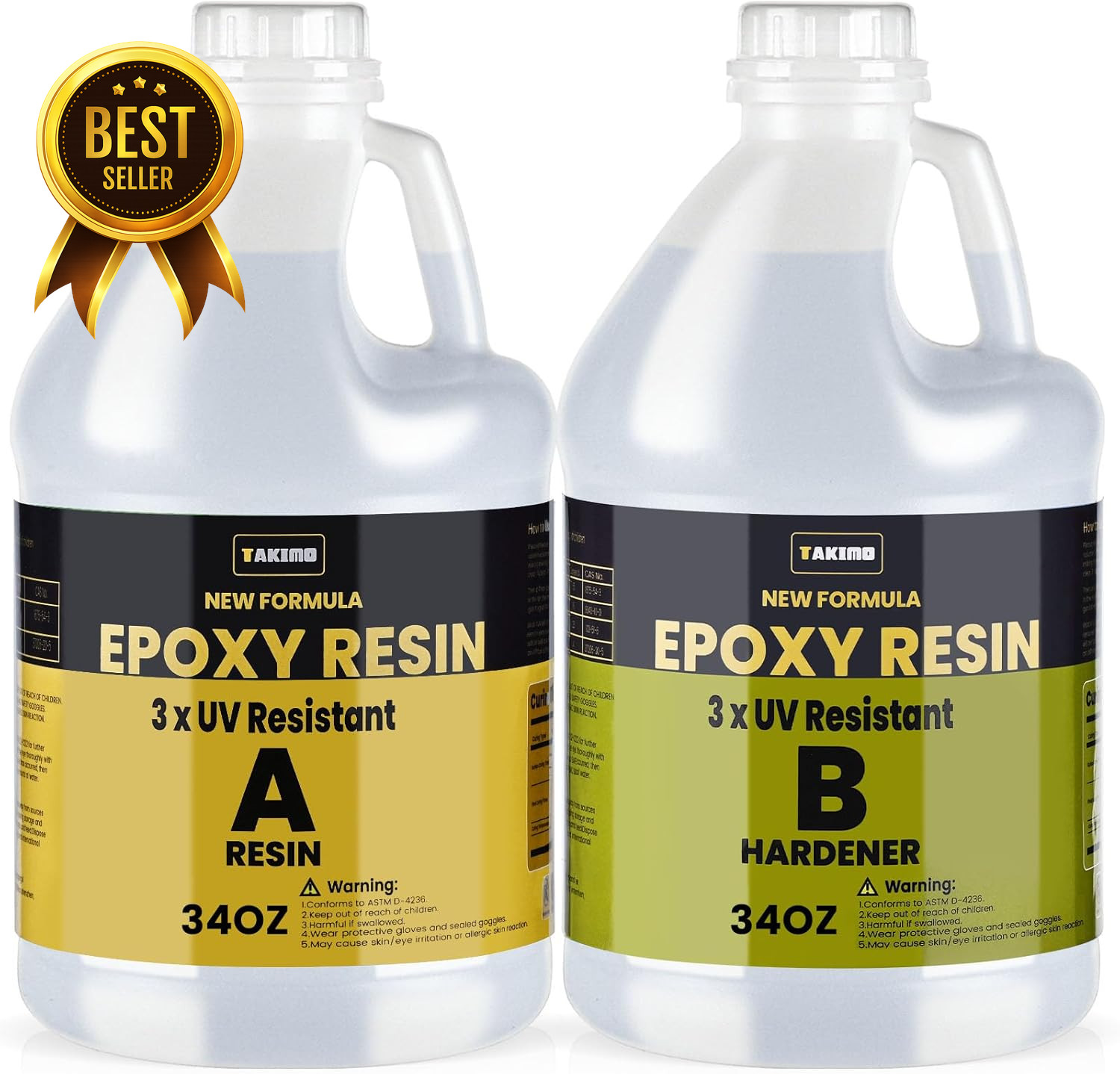 68oz UV Resistant Epoxy Resin Kit Crystal Clear High Gloss Casting Resin