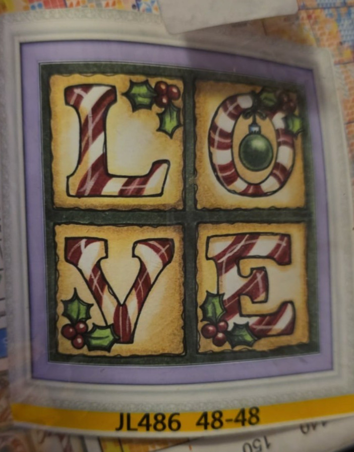 Complete Cross Stitch Kit LOVE Image See Photos! No Needle Provided