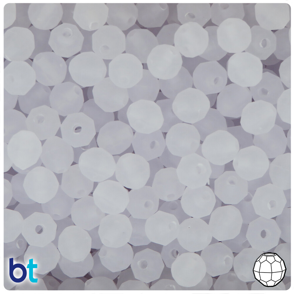 BeadTin Frosted 8mm Faceted Round Plastic Craft Beads (450pcs) Color choice