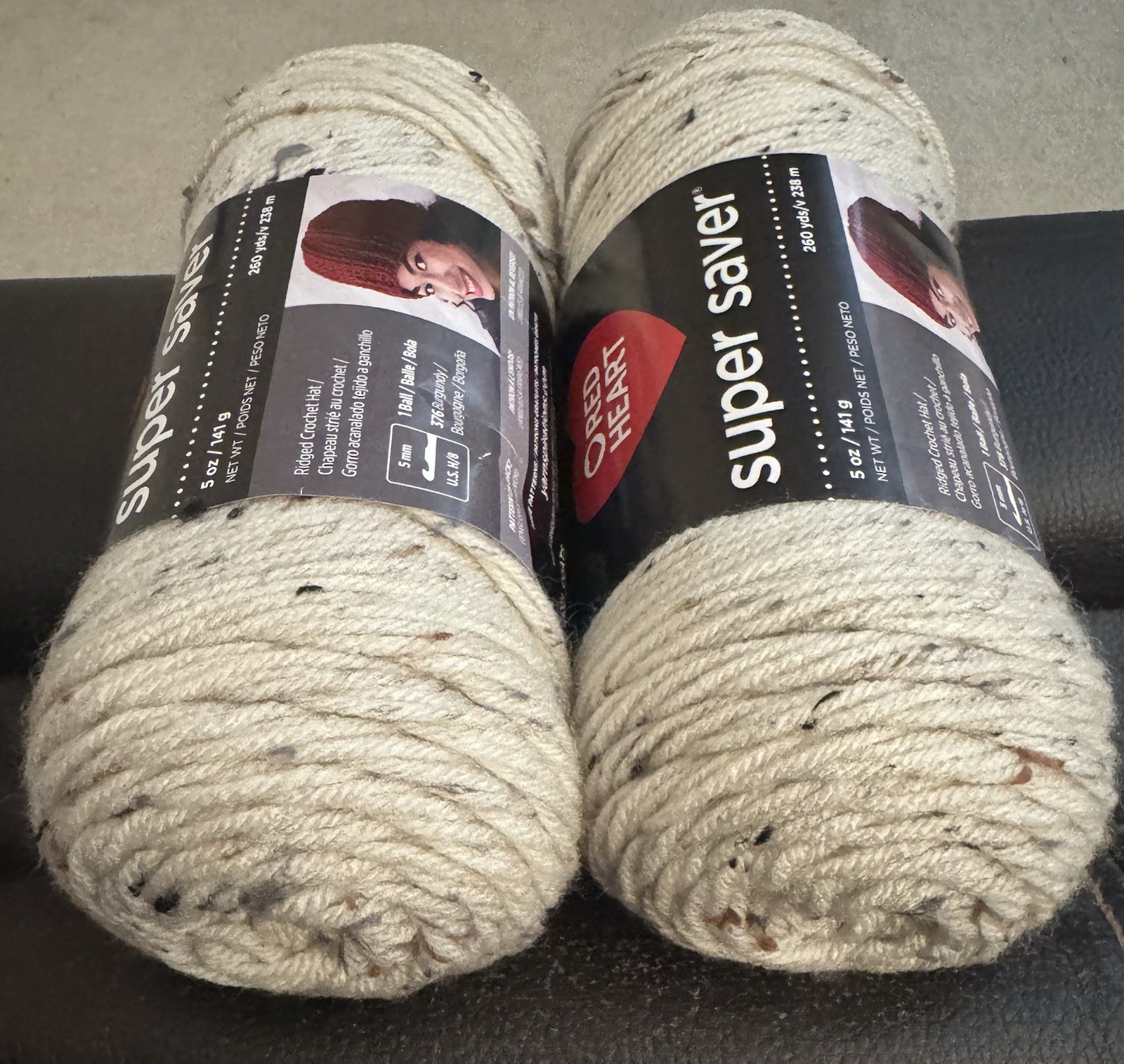 RED HEART SUPER SAVER ARAN FLECK YARN 5 Oz. 2 Skeins; Qt-3 Packs Available