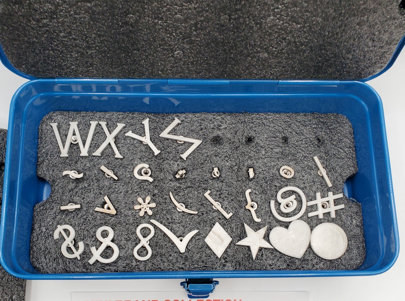Branding Stamp Set 1.25in Letters Numbers Marks Full Set Unused Metal Toolbox